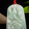 缅甸天然糯种浅绿翡翠吊坠-红掌柜