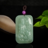 缅甸天然糯种灰绿翡翠普贤菩萨吊坠-红掌柜