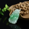 银镶天然豆种飘翠翡翠佛吊坠-红掌柜