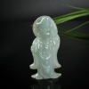 糯种灰绿翡翠济公吊坠-红掌柜