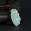 天然糯种浅绿翡翠申猴吊坠-红掌柜