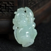 缅甸天然糯种浅绿翡翠吊坠-红掌柜