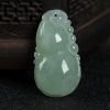 缅甸天然糯种灰绿翡翠吊坠-红掌柜
