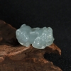 天然糯种灰绿翡翠貔貅吊坠-红掌柜