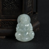 缅甸天然糯种飘花翡翠观音吊坠-红掌柜