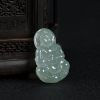 天然糯种灰绿翡翠观音吊坠-红掌柜