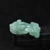 缅甸糯冰种豆绿翡翠貔貅吊坠-红掌柜