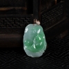 银镶糯种飘翠翡翠金玉满堂吊坠-红掌柜