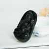缅甸糯冰种墨翠大势至菩萨吊坠-红掌柜