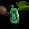 豆种飘翠翡翠有备而来吊坠-红掌柜