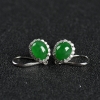 天然糯种翠绿翡翠耳坠-红掌柜