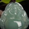 缅甸天然糯种深绿翡翠吊坠-红掌柜