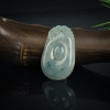 糯冰种飘花翡翠吊坠-红掌柜