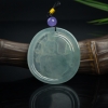 糯冰种天然灰绿翡翠文殊吊坠-红掌柜