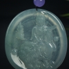 缅甸糯冰种灰绿翡翠文殊吊坠-红掌柜