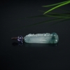 缅甸糯冰种飘花翡翠节节高升吊坠-红掌柜