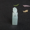 糯冰种飘花翡翠貔貅印章-红掌柜