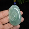 缅甸糯冰种飘花翡翠如意吊坠-红掌柜