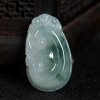 缅甸天然糯种飘花翡翠吊坠-红掌柜