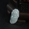 缅甸糯冰种飘花翡翠弥勒佛吊坠-红掌柜