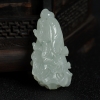 缅甸天然糯种浅绿翡翠吊坠-红掌柜