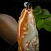 缅甸天然糯种翡翠金玉满堂吊坠-红掌柜