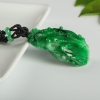 天然糯种翠绿翡翠年年有余吊坠-红掌柜