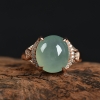 银镶缅甸天然糯种翡翠戒指-红掌柜