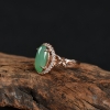 天然银镶糯种飘翠翡翠戒指-红掌柜
