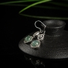银镶缅甸糯种翡翠耳坠-红掌柜
