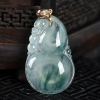 缅甸天然糯冰种飘花翡翠吊坠-红掌柜