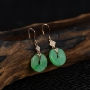 翠绿翡翠平安耳坠-红掌柜
