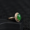 糯冰种深绿翡翠随形戒指-红掌柜