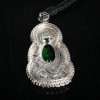18k糯冰种翠绿翡翠吊坠-红掌柜