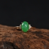 18K糯种豆绿翡翠戒指-红掌柜