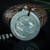 缅甸糯冰种飘花翡翠麒麟吊坠-红掌柜