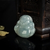 缅甸糯冰种飘花翡翠弥勒佛吊坠-红掌柜