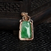 缅甸天然豆绿翡翠节节高升吊坠-红掌柜