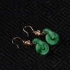 缅甸天然豆种飘翠翡翠耳坠-红掌柜