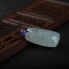 缅甸糯冰种白色翡翠节节高升吊坠-红掌柜