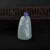 缅甸天然白色翡翠节节高升吊坠-红掌柜