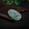 缅甸天然糯冰种翡翠福寿如意吊坠-红掌柜