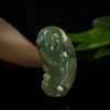 缅甸天然油青种飘花翡翠弥勒佛吊坠-红掌柜