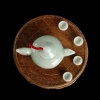 缅甸翡翠茶壶套装摆件-红掌柜