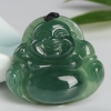 糯种深绿翡翠弥勒佛-红掌柜