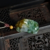 缅甸天然糯种翡翠吉人天相吊坠-红掌柜