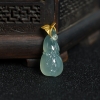 缅甸天然糯冰种飘花翡翠福禄吊坠-红掌柜