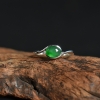缅甸天然糯种深绿翡翠戒指-红掌柜