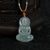 缅甸天然糯种飘花翡翠大日如来吊坠-红掌柜