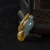 缅甸糯种俏色翡翠大展宏图吊坠-红掌柜